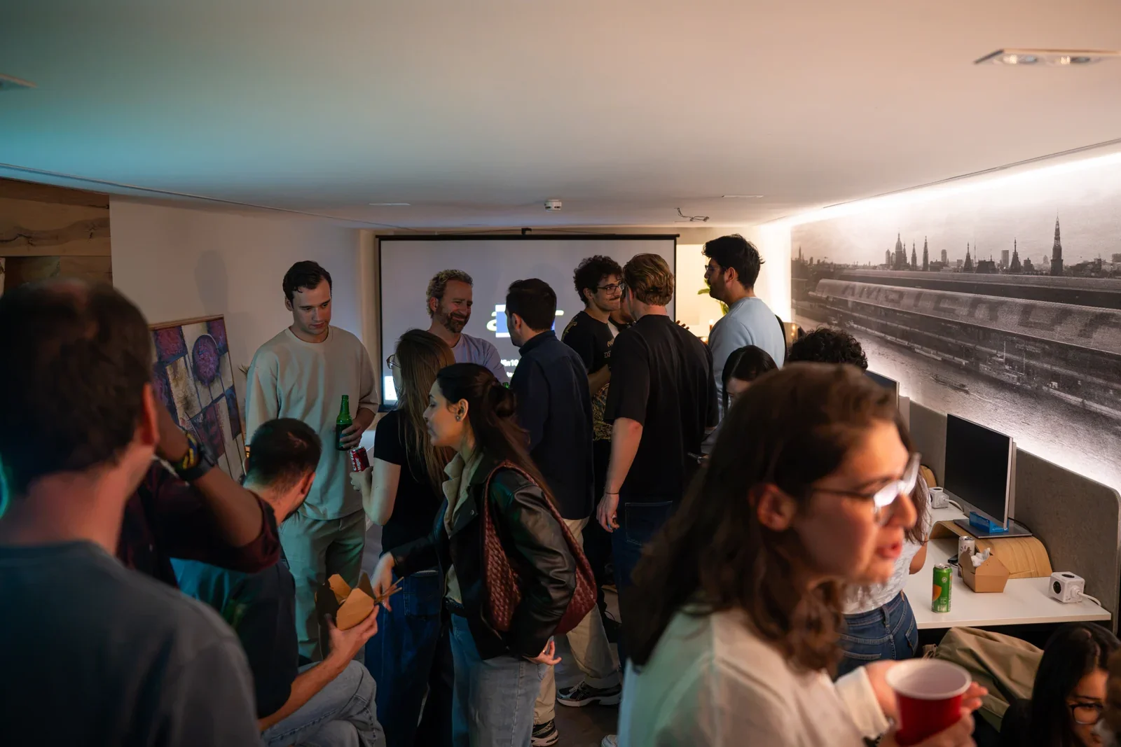 A busy get-together at the Datagrove office