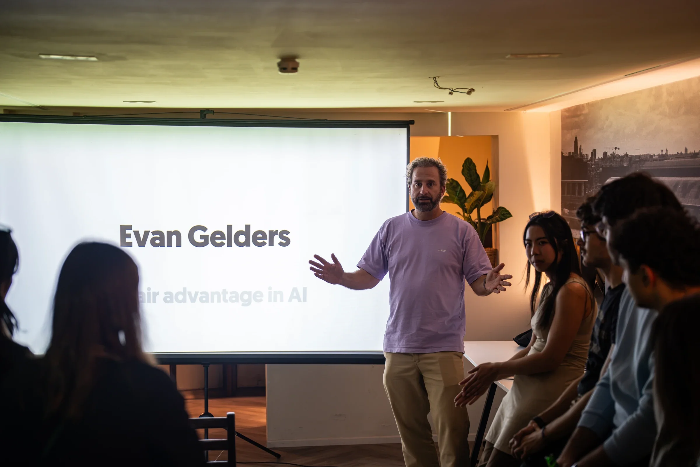Evan Gelders giving a talk during Career Night