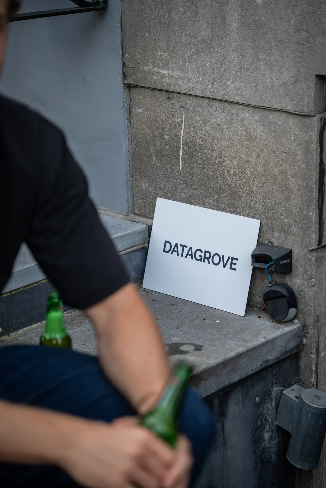 A Datagrove sign at the entrance of the office