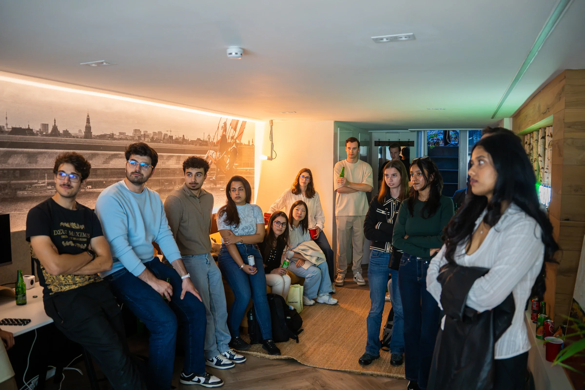 Students listening to a presentation in the Datagrove office